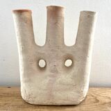 White terracotta candle holder