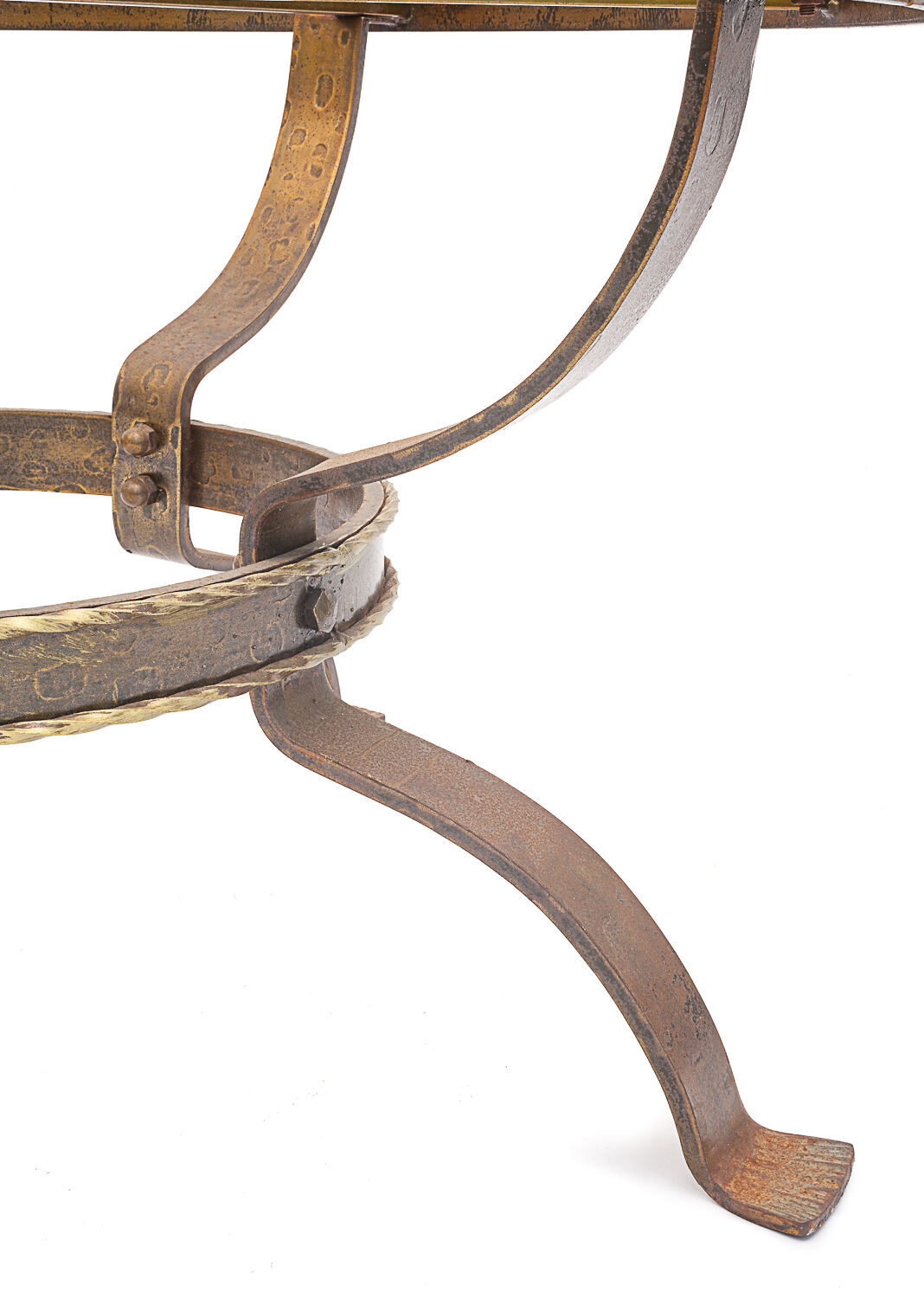 Round table wrought iron onyx, 1950