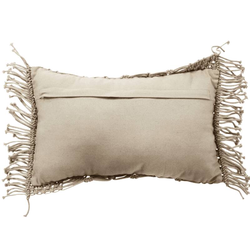 Braided nude pink macramé cushion 30x50 cm