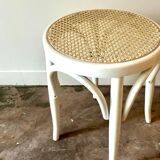 Stool in canework and white bent beech