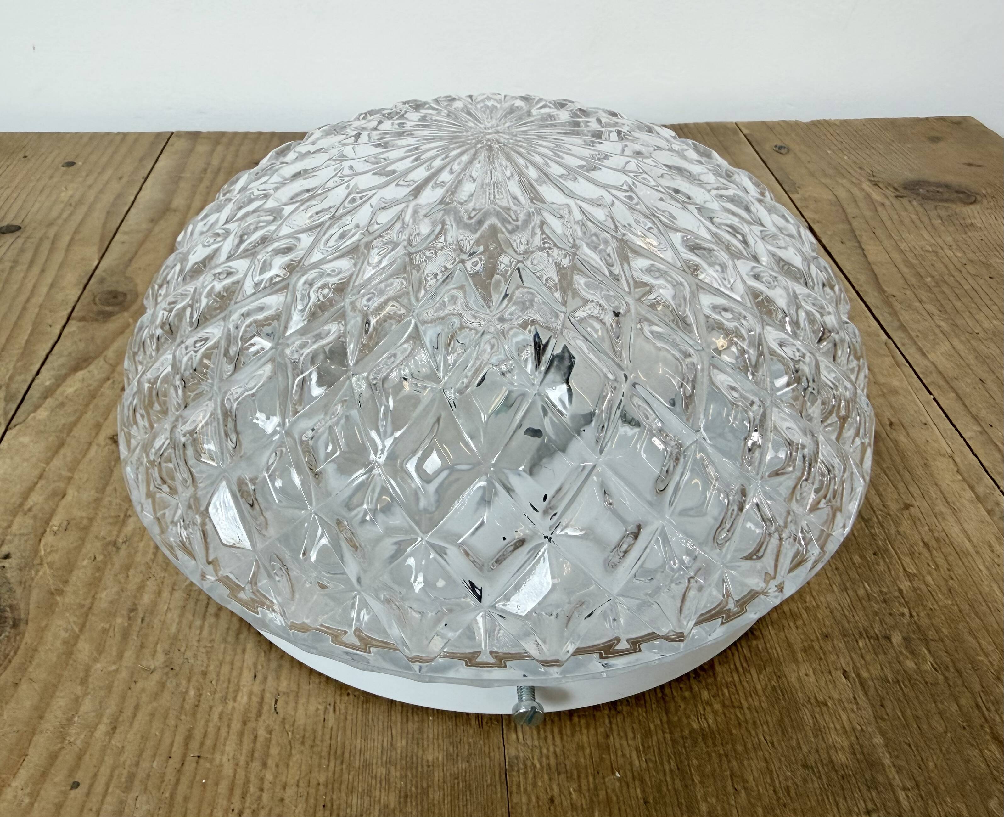 Vintage Glass Wall or Ceiling Light, 1970s