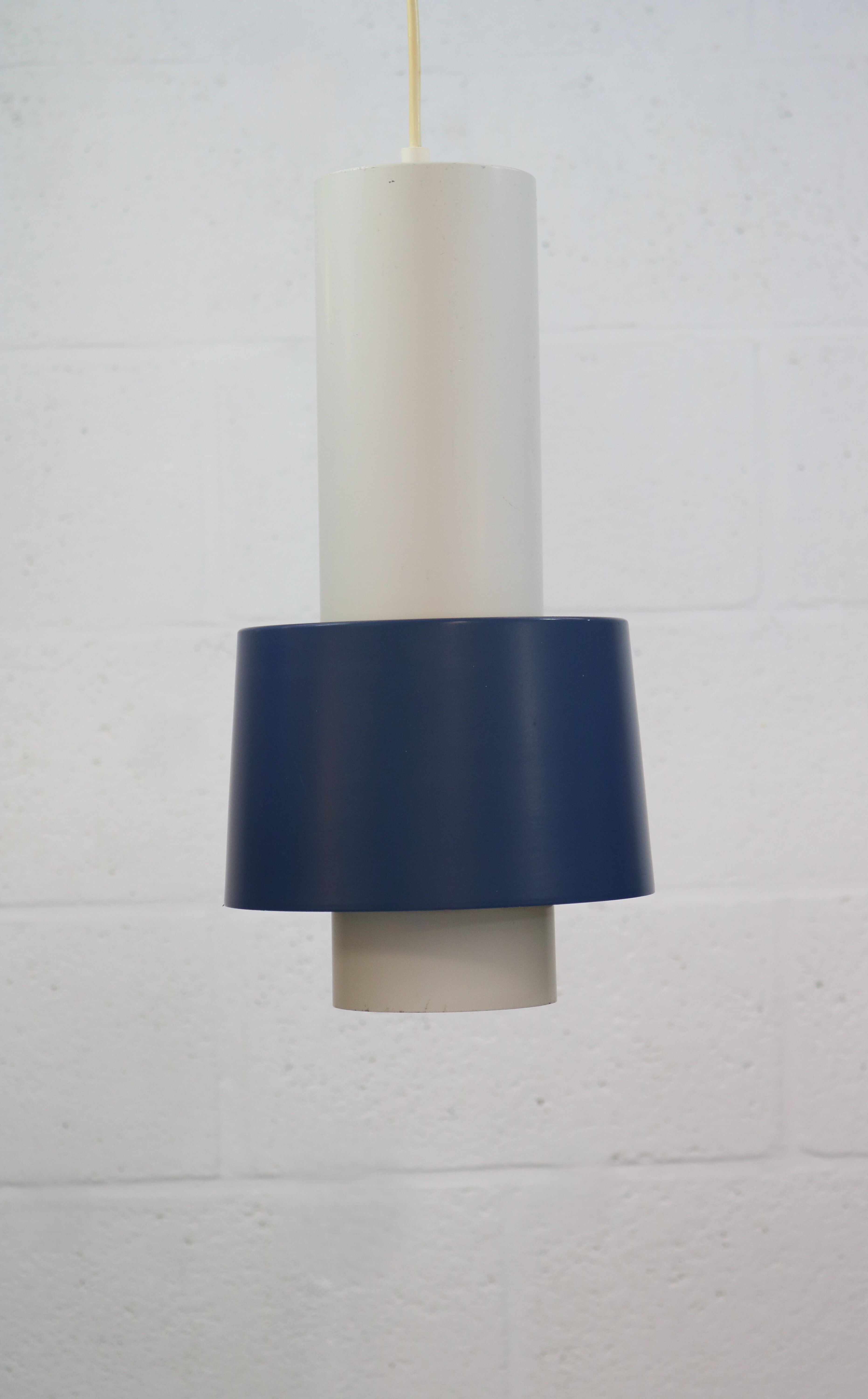 Old Danish design lamp in white/gray and blue colours - Denmark 60's