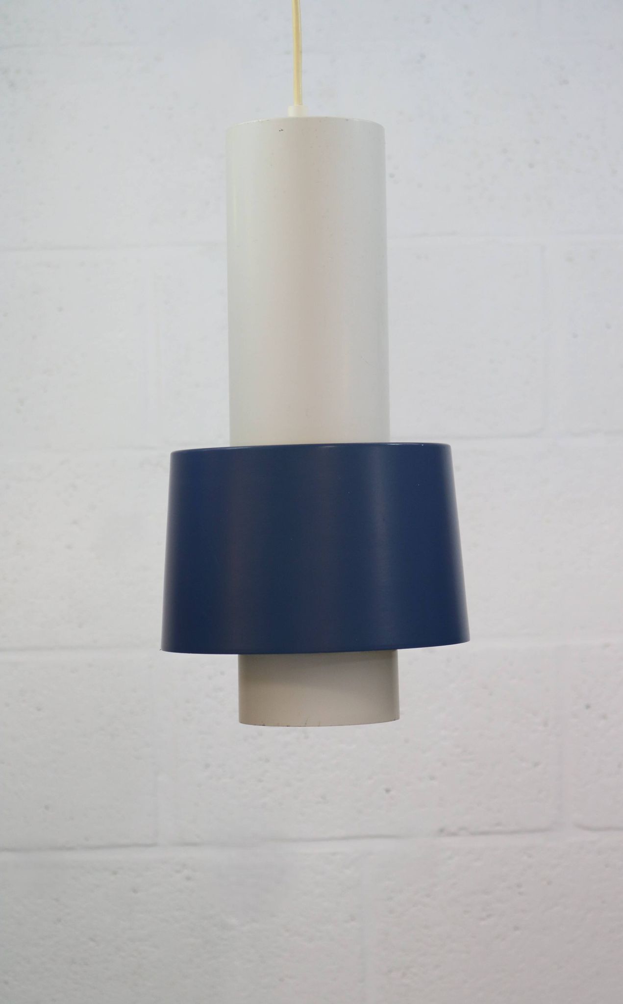 Old Danish design lamp in white/gray and blue colours - Denmark 60's
