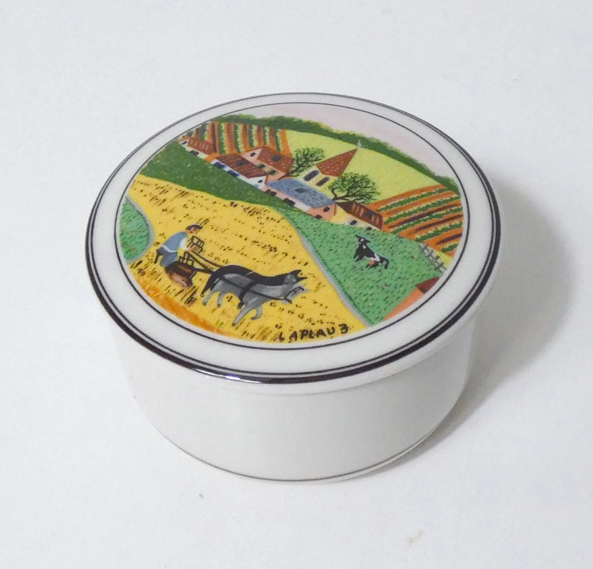 Villeroy & boch sweet box with a four seasons design signed laplau.