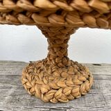 Fruit bowl on stand in woven rattan