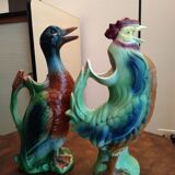 Zoomorphic pitchers Duck and rooster