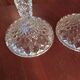 pair of molded glass candlesticks