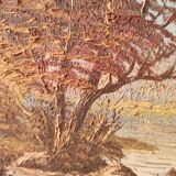 Vintage French oil painting, signed M. Bonvin