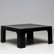 Table basse carrée en fibre de verre noire italienne des années 1970