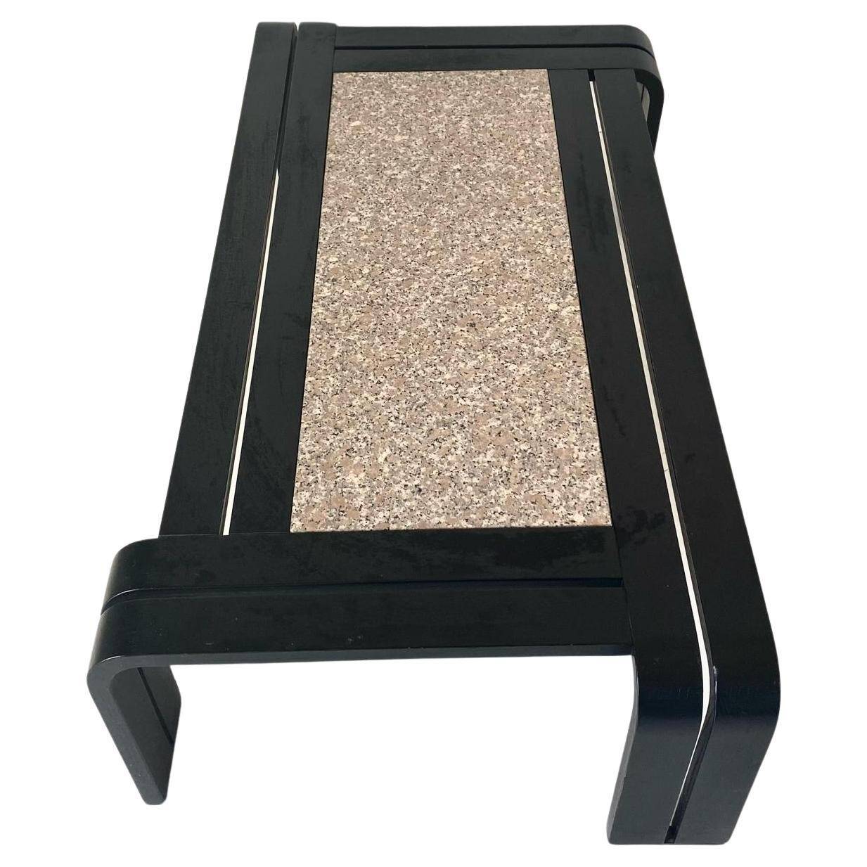 1980s vintage granite coffee table