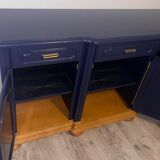 Buffet en bois, bleu