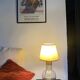 Glass lamp, brass, 2 M fabric cable, 50s lampshade