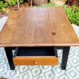 Low farmhouse table in solid oak