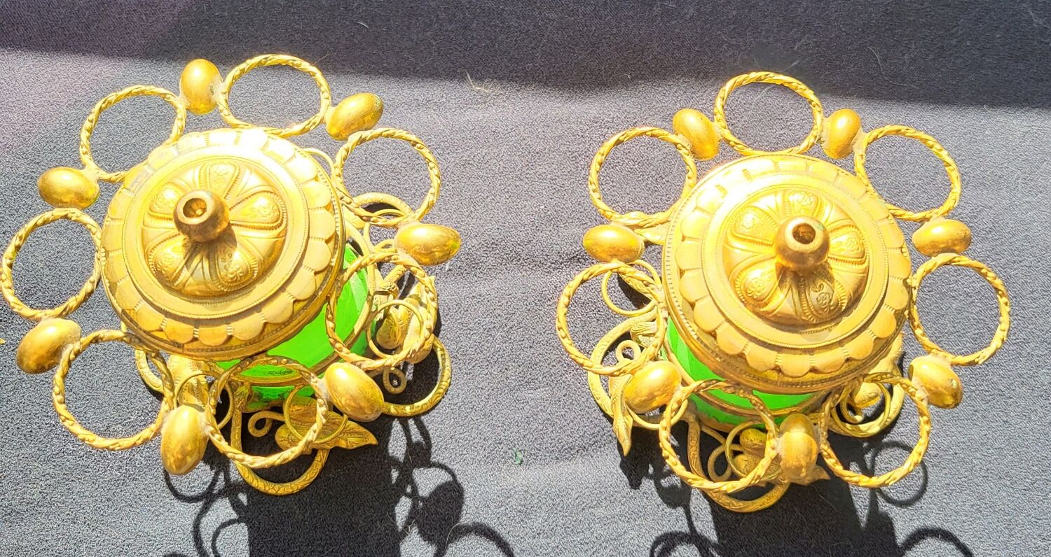 Porte cigares en opaline verte (uranium/ouraline) Napoléon III