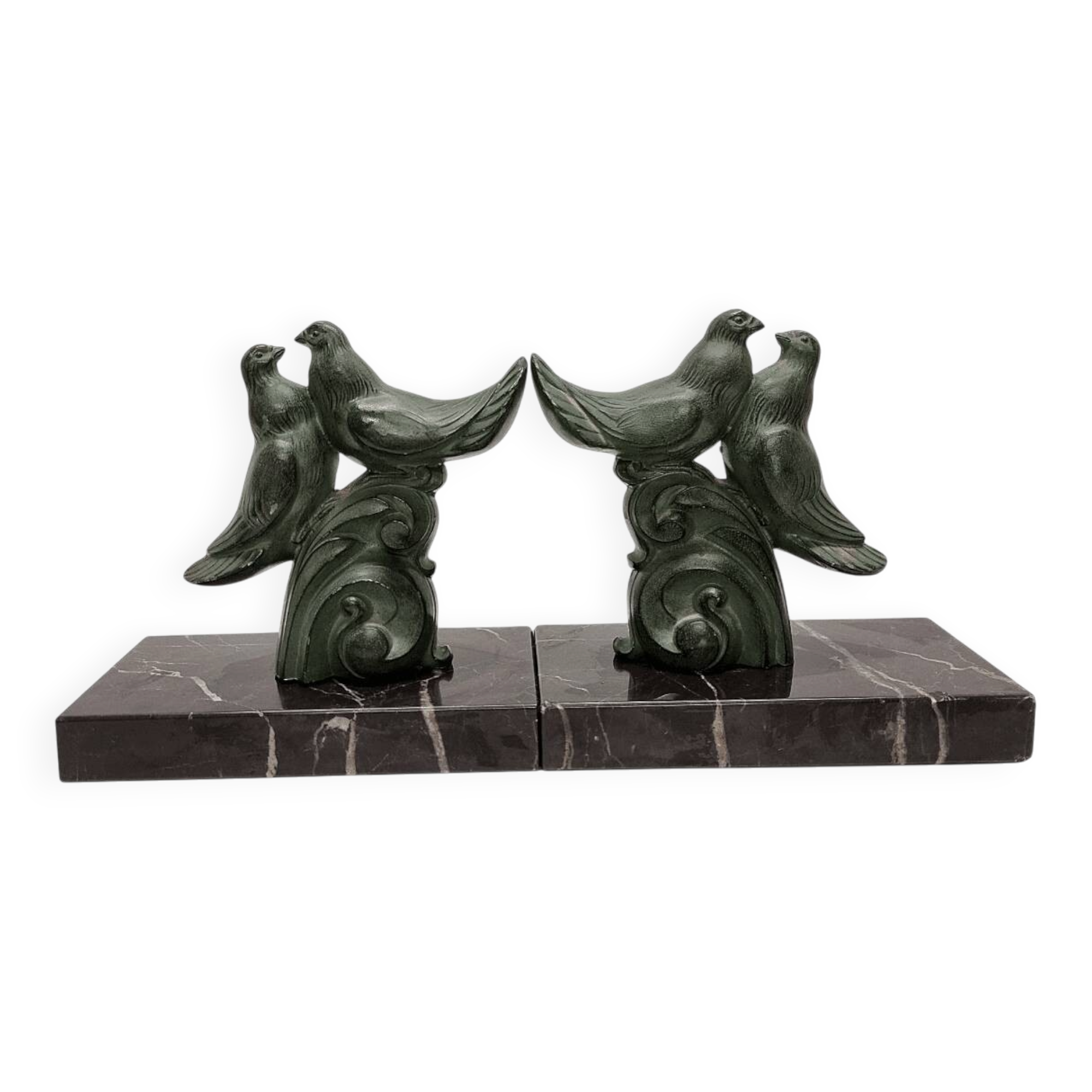 Vintage French Bookends With Doves, 1950s