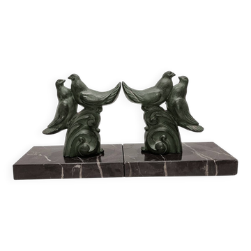 Vintage French Bookends With Doves, 1950s