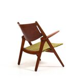 CH-28 Teak and Unika Vaev Easychair by Hans J. Wegner 1960s