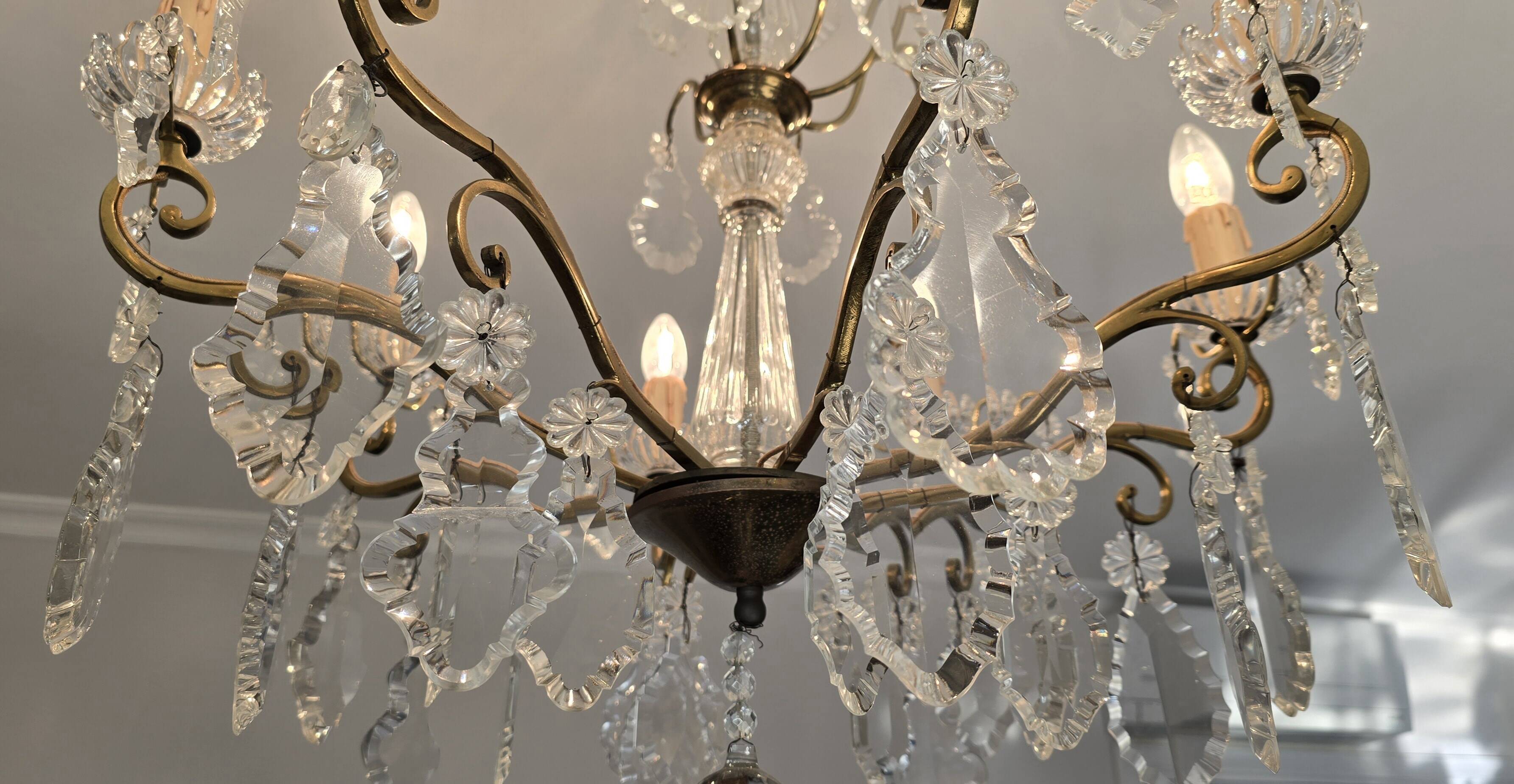 Louis XV style cage chandelier with 8 lights