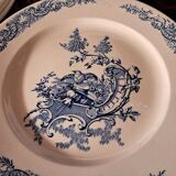 Suite de 6 assiettes à décor d'oiseau bleu