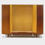 Large vintage 4-door mid century modern Italian style design wardrobe, 1960