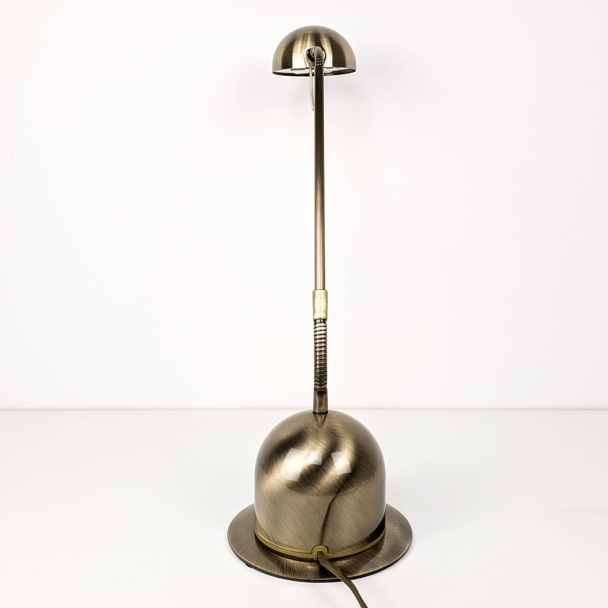Vintage Lampe de table laiton Col de cygne Lampe de chevet Or Brossé réglable Rétro Mid Century Lamp