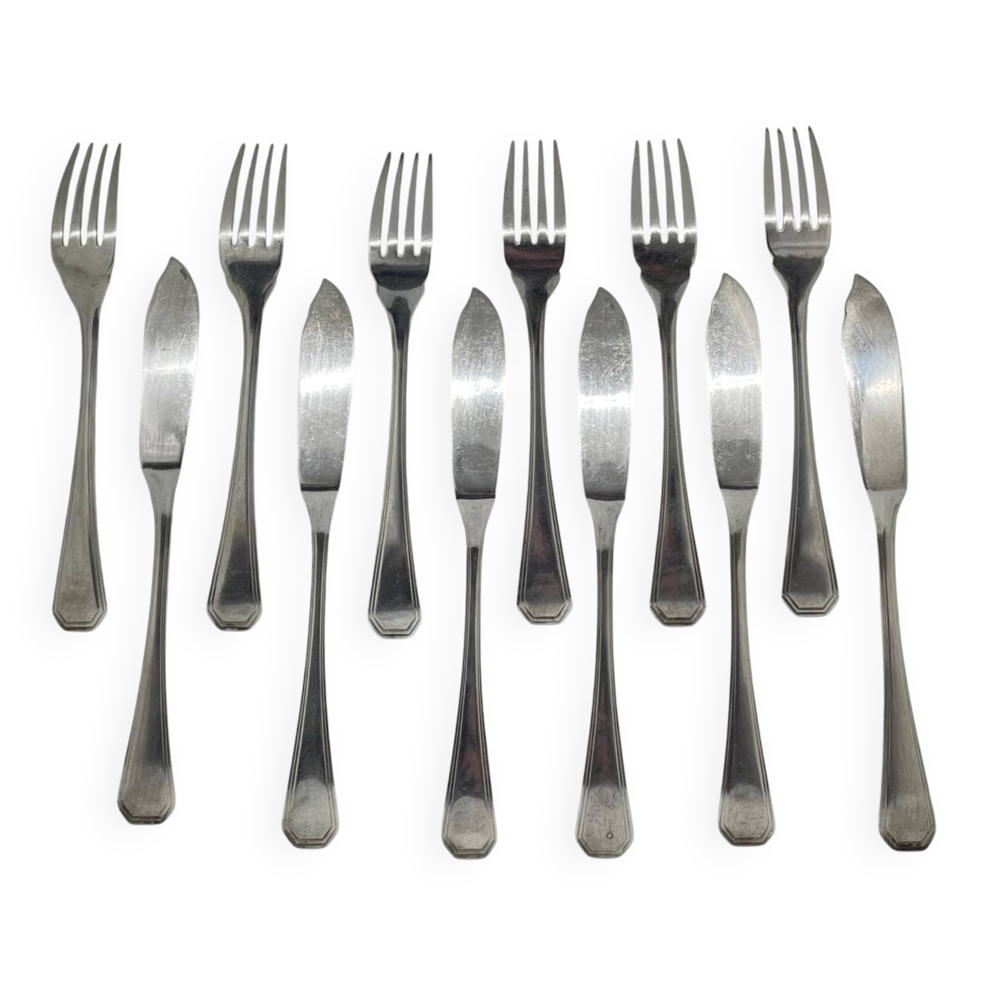 Christofle "America" fish cutlery set (x6)