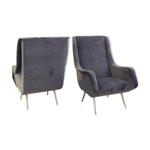 Paire de fauteuils italiens