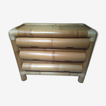 Commode en bambou brut 3 tiroirs