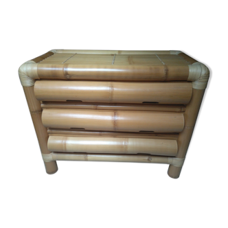 Commode en bambou brut 3 tiroirs