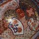 large Chinese imari plate or shallow bowl with flower and fan designs