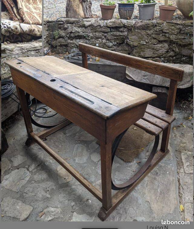 Double school desk with arches RPC Maque Marcel ROY 1920