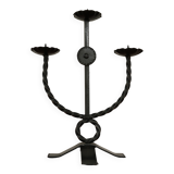 Brutalist style wrought iron candlesticks