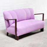 Mid-Century Italian Sofa in Purple Bouclé Wool, 1950s
