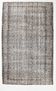 Gray & black floral turkish vintage rug