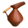 Studio pottery jug floor vase in terracotta and bamboo handle Germany 1950s