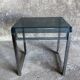 Bedside table in blue plexiglass and chrome metal, 1970