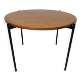 Round teak and steel coffee table from Thonet, 1950s.