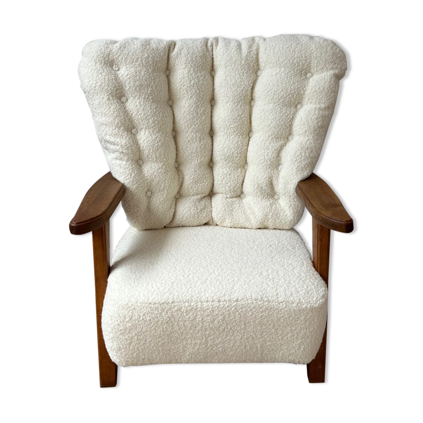 Guillerme et Chambron mid-century french oak armchair