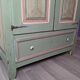 19th century painted wooden bedroom wardrobe
