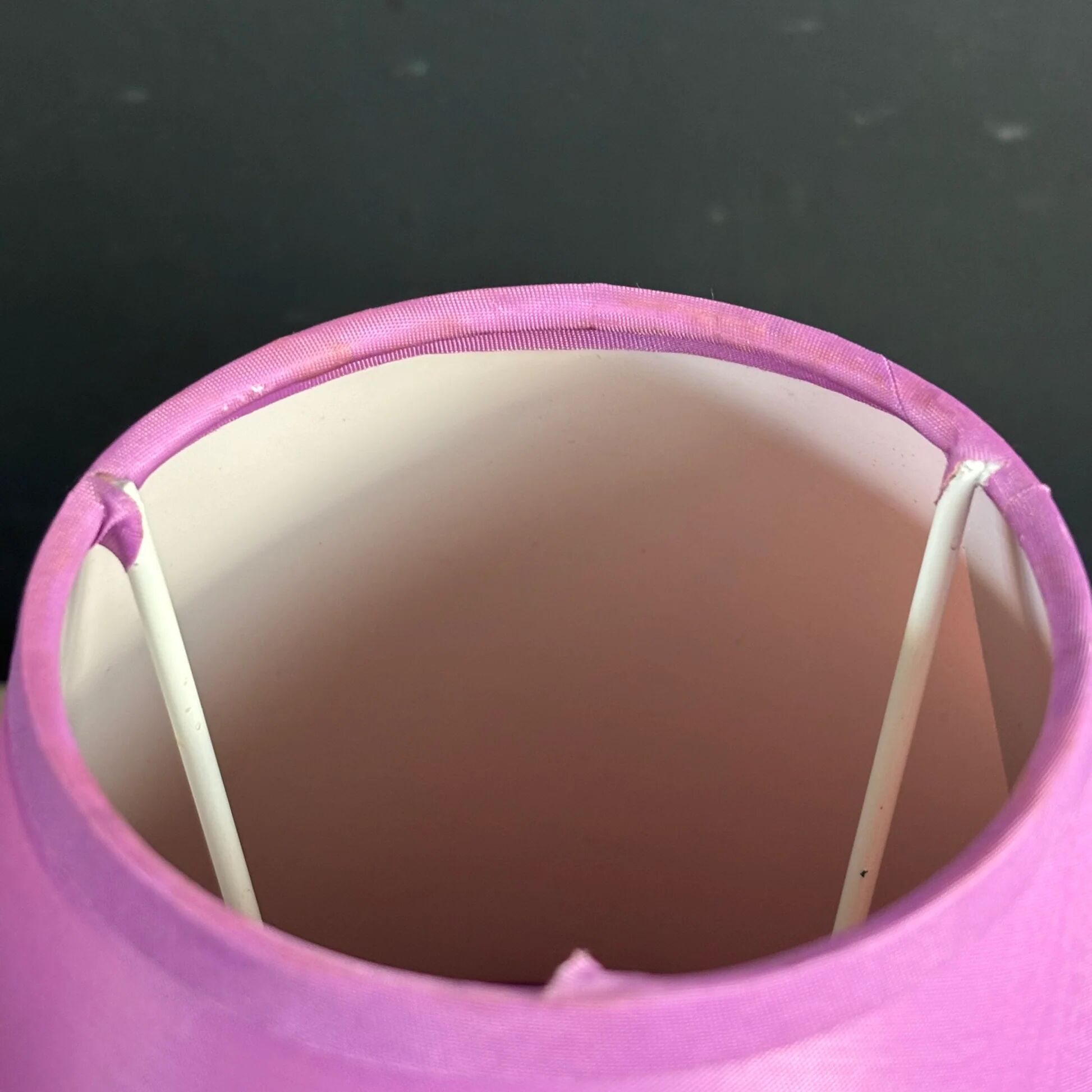 Pair of lilac satin lampshades