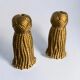 Pair of golden knot candlesticks in plaster, Spain, 1980