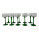 Set of 10 vintage green glass wine glasses Luminarc Alsace