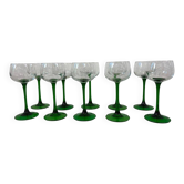 Ensemble de 10 verres à vin vintage en verre vert Luminarc Alsace