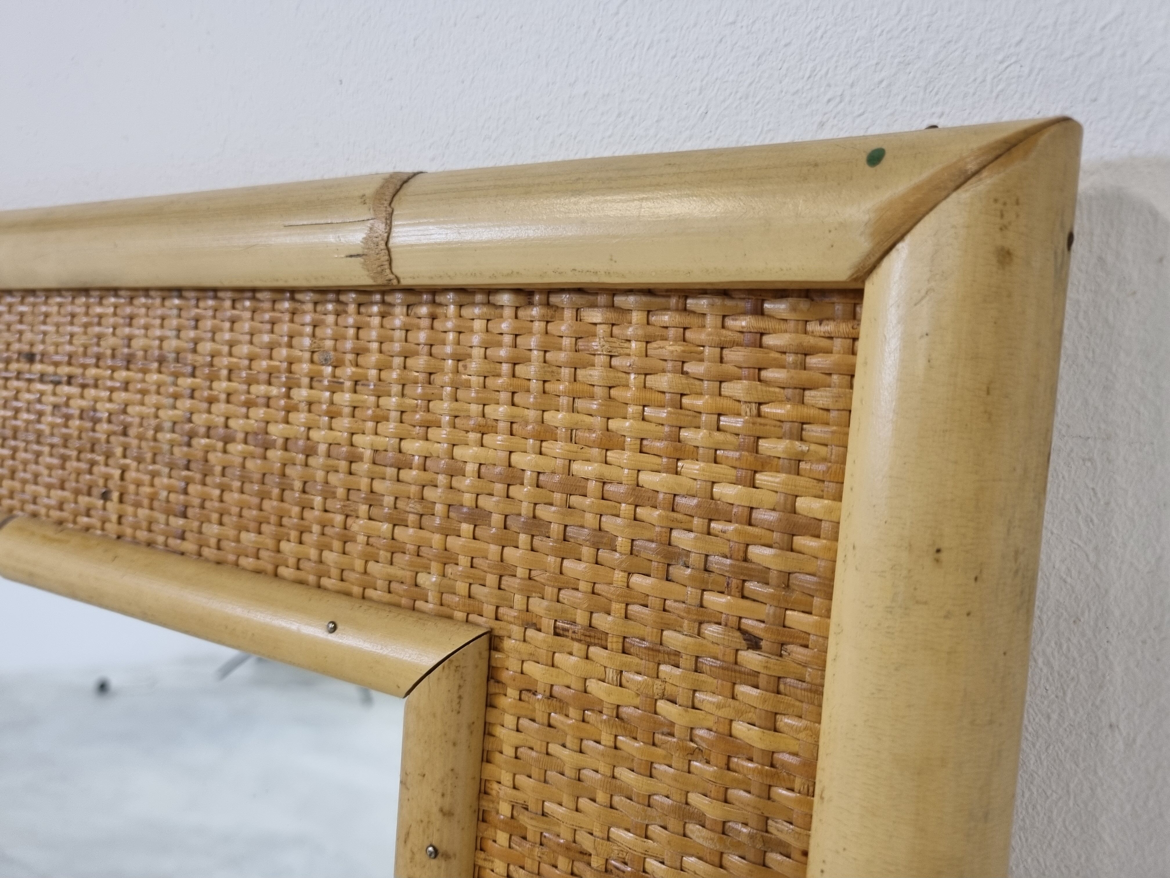 Mid century bamboo mirror by dal vera, 1960s