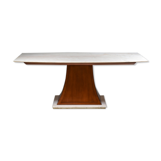Italian Art Deco Dining Table with Marble Top Japan Inspired - 1940's