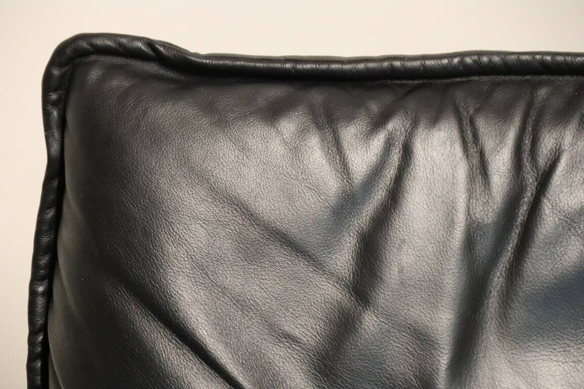 Vintage armchair by Johan Bertil Häggström for Ikéa in leather and chrome metal, 1970s