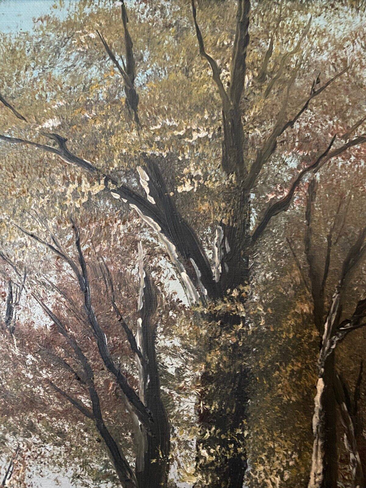 Oil on canvas forest landscape by L. Henry Barbizon early 20th century