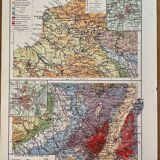 Old map of North and East of the France from 1945