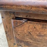 Solid wood farmhouse dining table with 2 drawers early 1900
