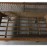 Rattan-wheeled crib